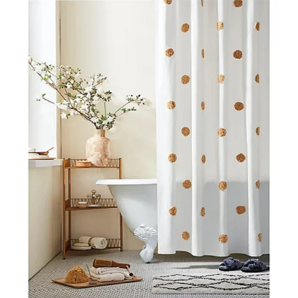 brand new GOLDEN SPICE Wild Sage ESMARIA 72x72-inch 100% Cotton Shower Curtain